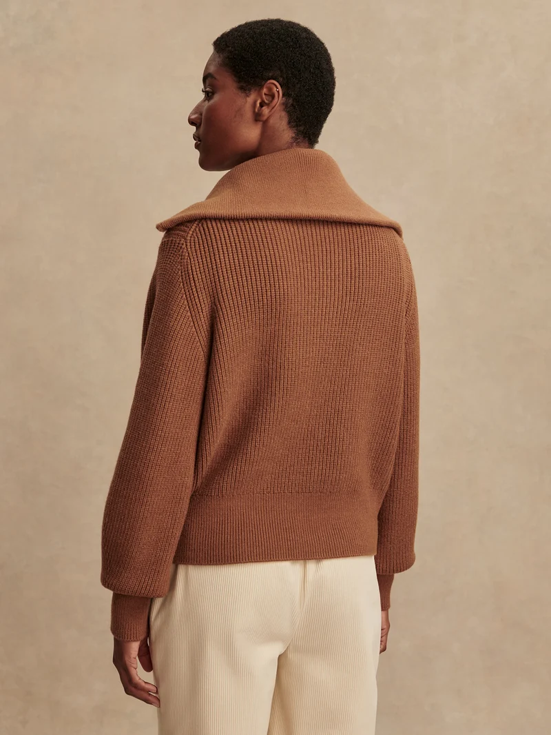 Maura Half Zip Rib Knit