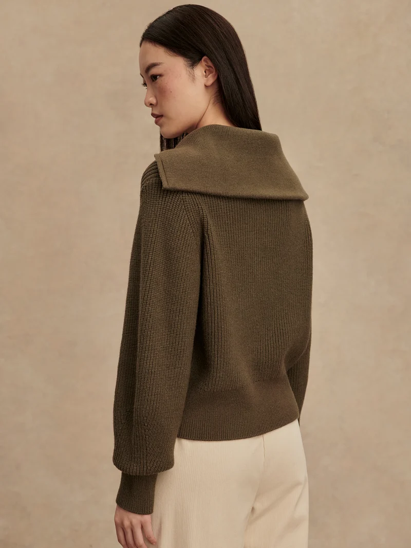 Maura Half Zip Rib Knit