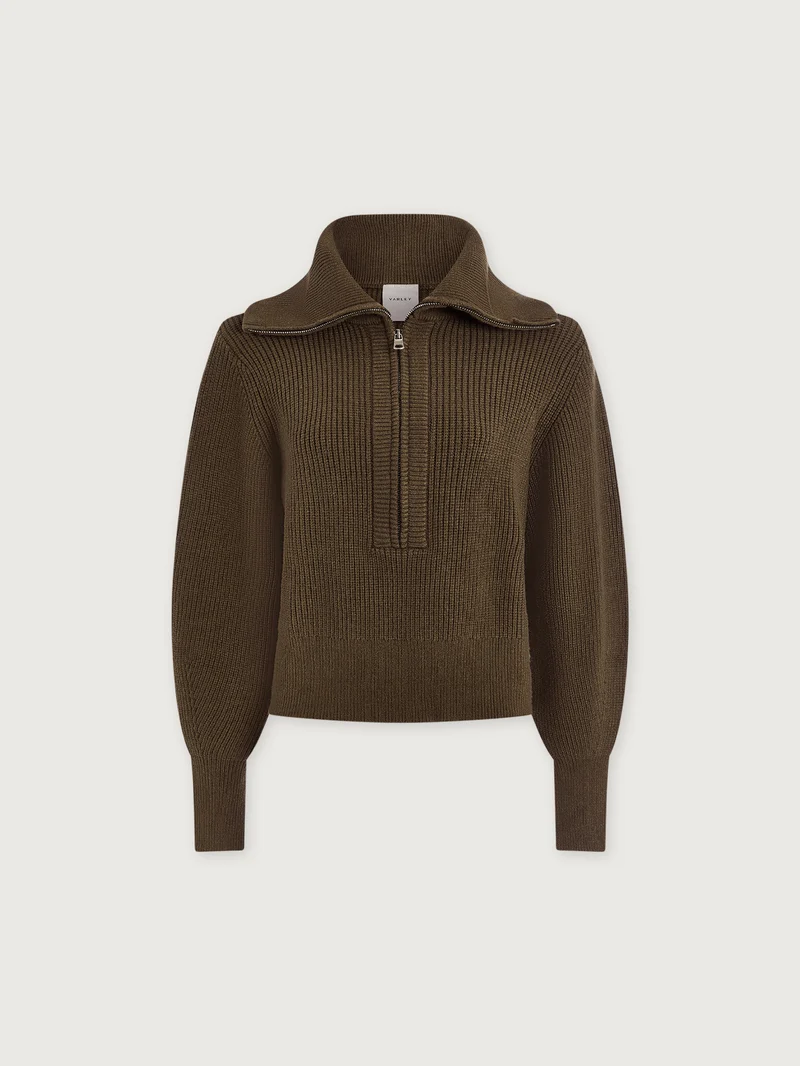 Maura Half Zip Rib Knit