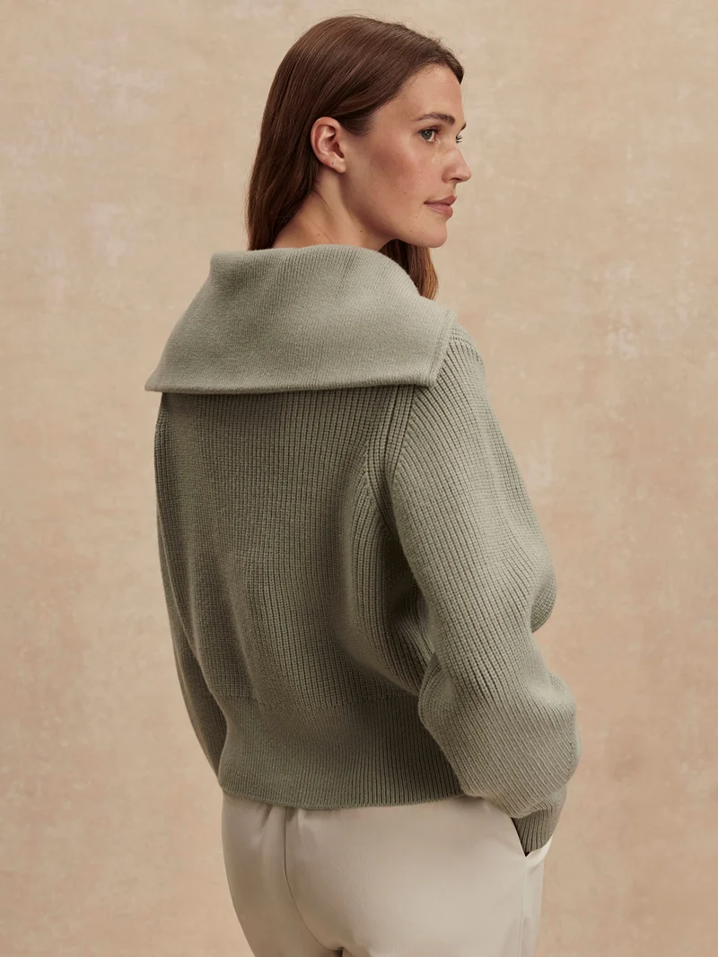 Maura Half Zip Rib Knit