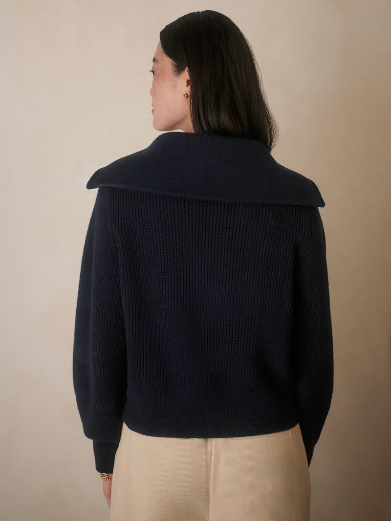 Maura Half Zip Rib Knit