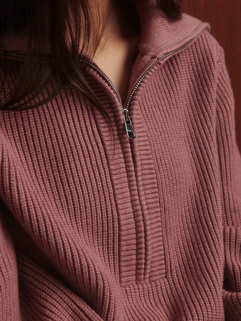 Maura Half Zip Rib Knit