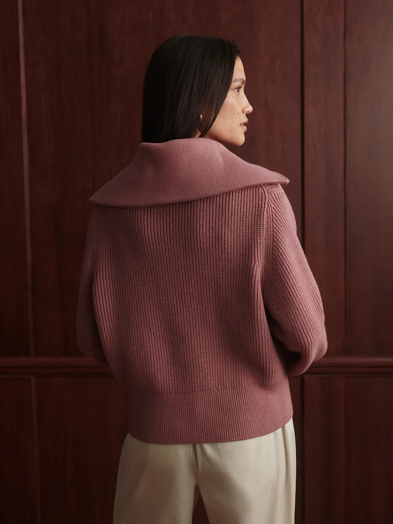 Maura Half Zip Rib Knit