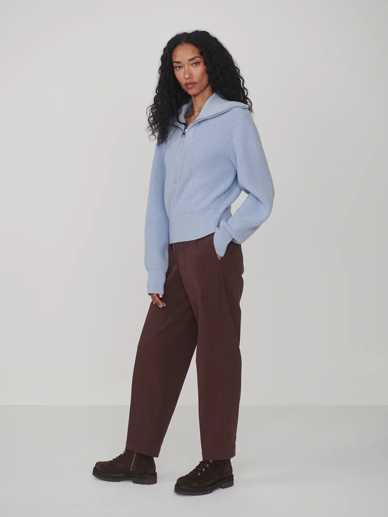 Maura Half Zip Rib Knit