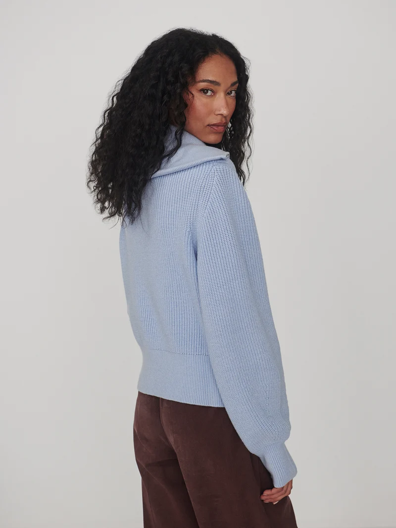 Maura Half Zip Rib Knit