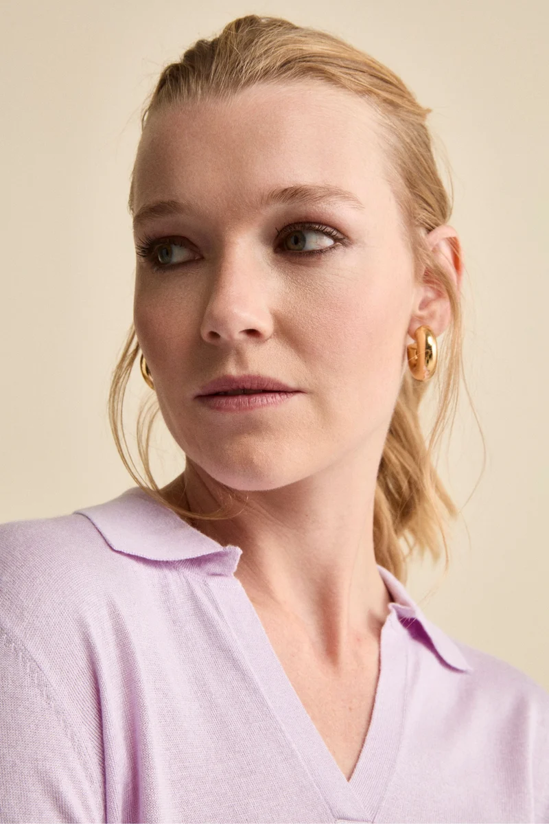 Polo Extrafine in Seta e Cashmere - LILLA