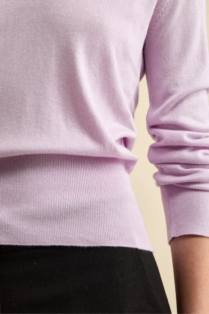Polo Extrafine in Seta e Cashmere - LILLA