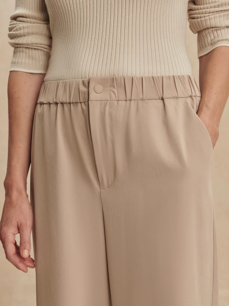 Lightweight Stretch Wide Leg Travel Pant Long