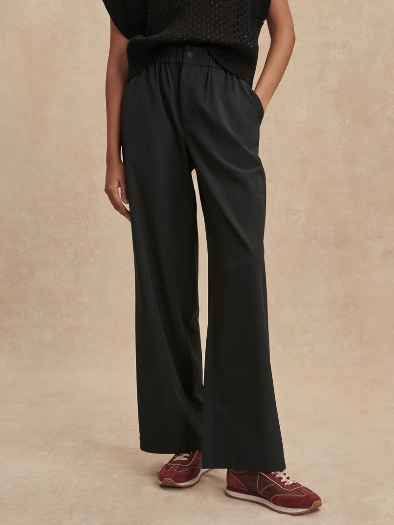 Lightweight Stretch Wide Leg Travel Pant Long