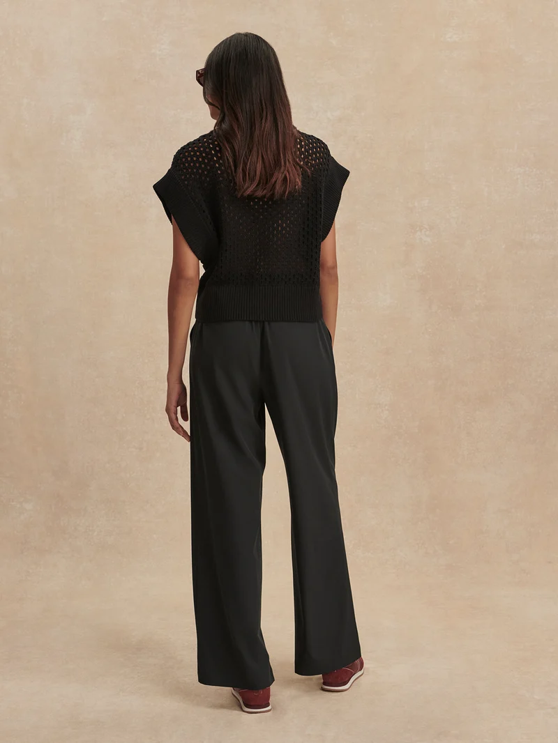 Lightweight Stretch Wide Leg Travel Pant Long