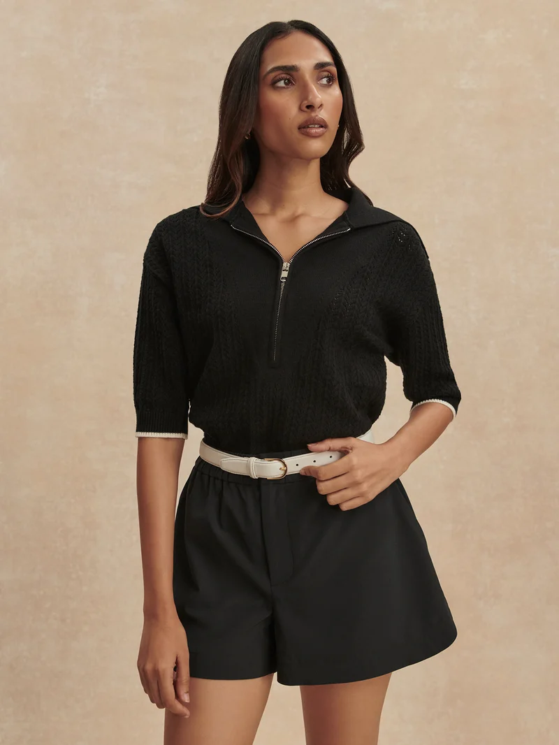 Arney Half Zip Knit Polo