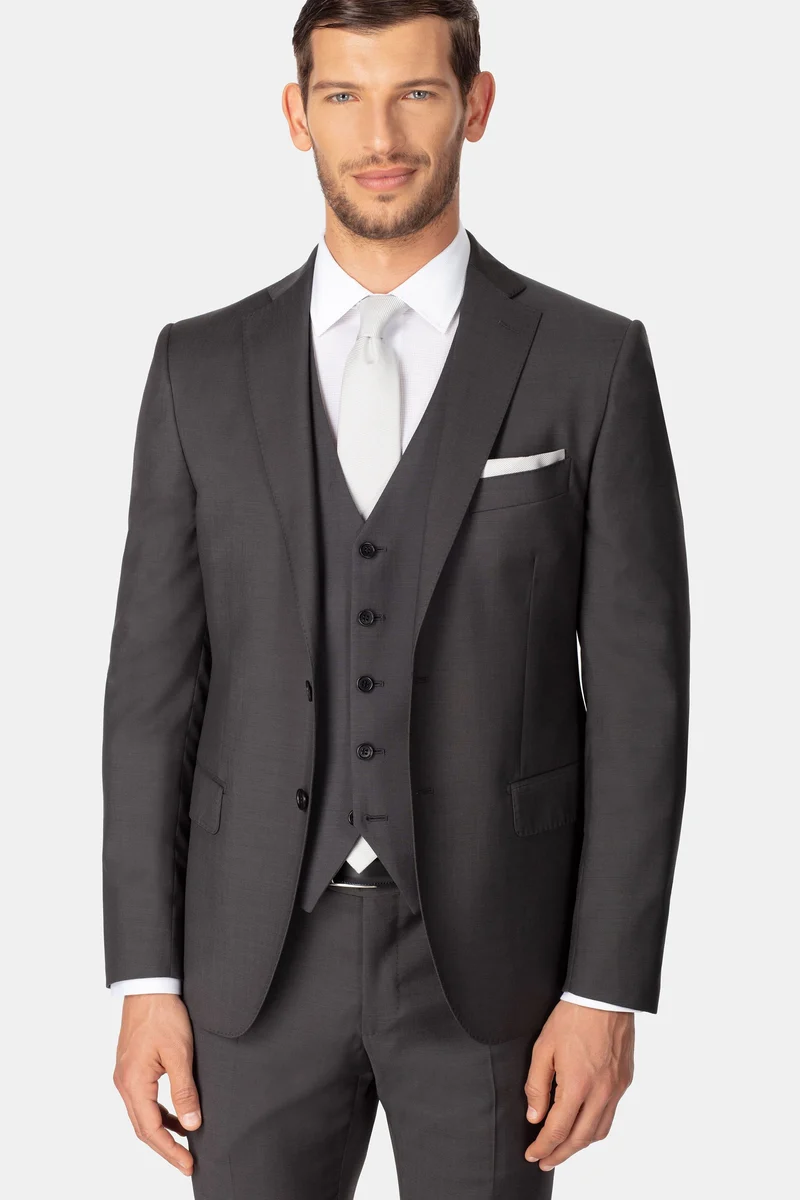 Gilet grigio in lana - ANTRACITE