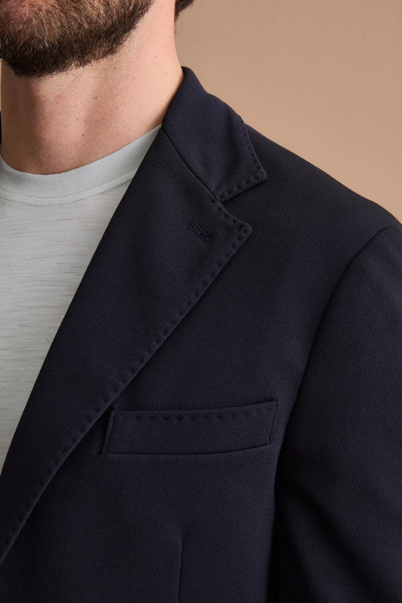 Giacca Slim Fit Semifoderata Revers Classico - BLU