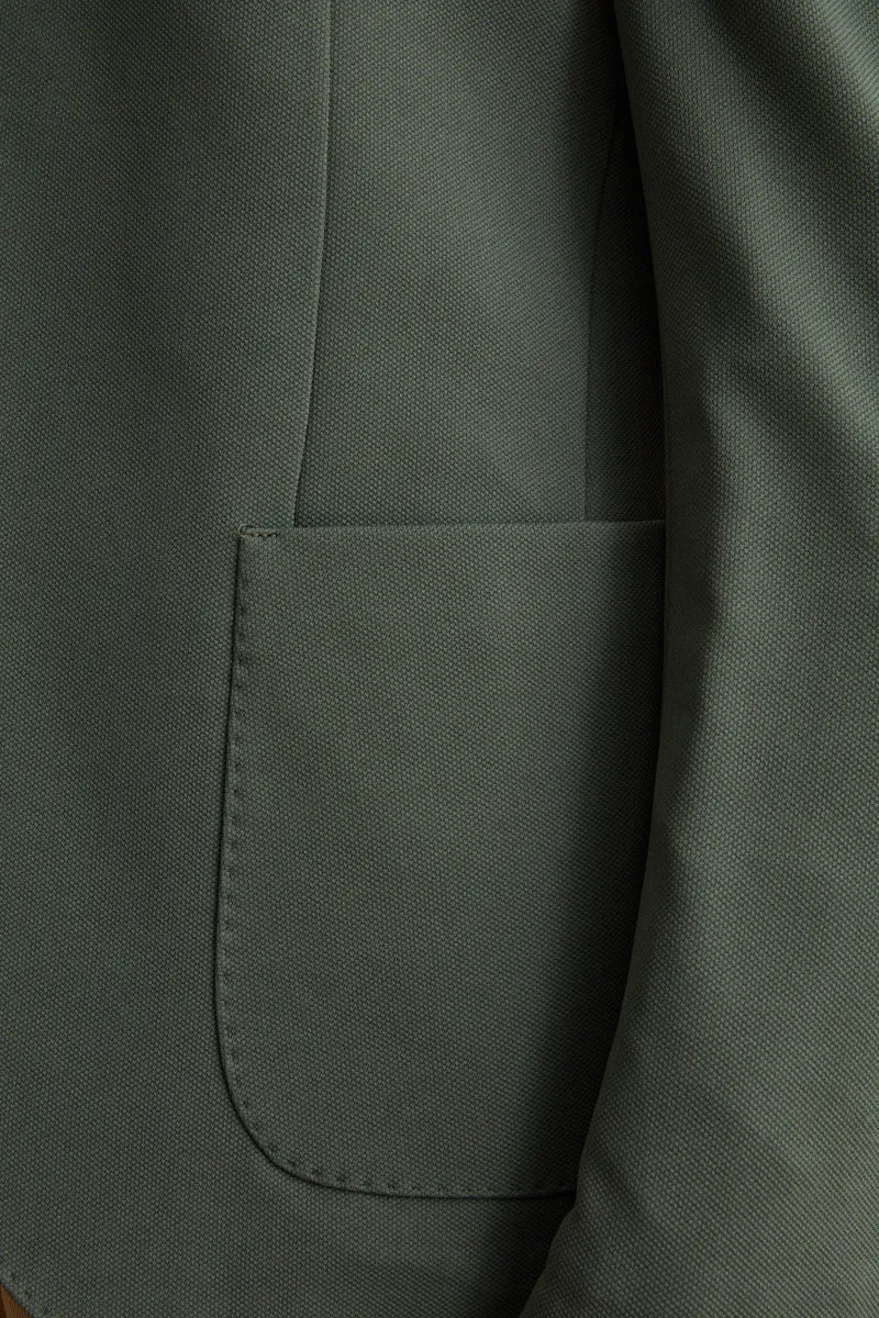 Giacca Slim Fit Semifoderata Revers Classico - VERDE