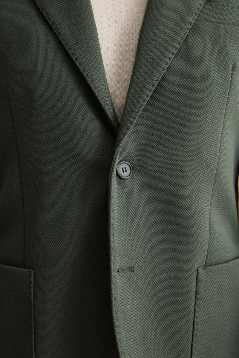 Giacca Slim Fit Semifoderata Revers Classico - VERDE