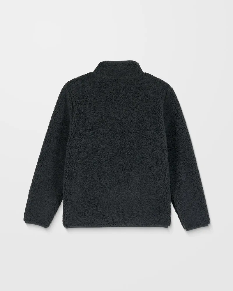 Storm Stone Zip Up Sherpa Sweatshirt - Asphalt Black - (KINDER)