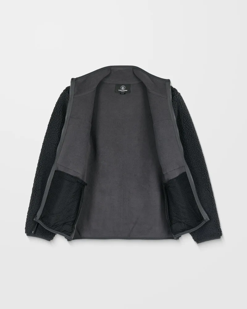 Storm Stone Zip Up Sherpa Sweatshirt - Asphalt Black - (KINDER)
