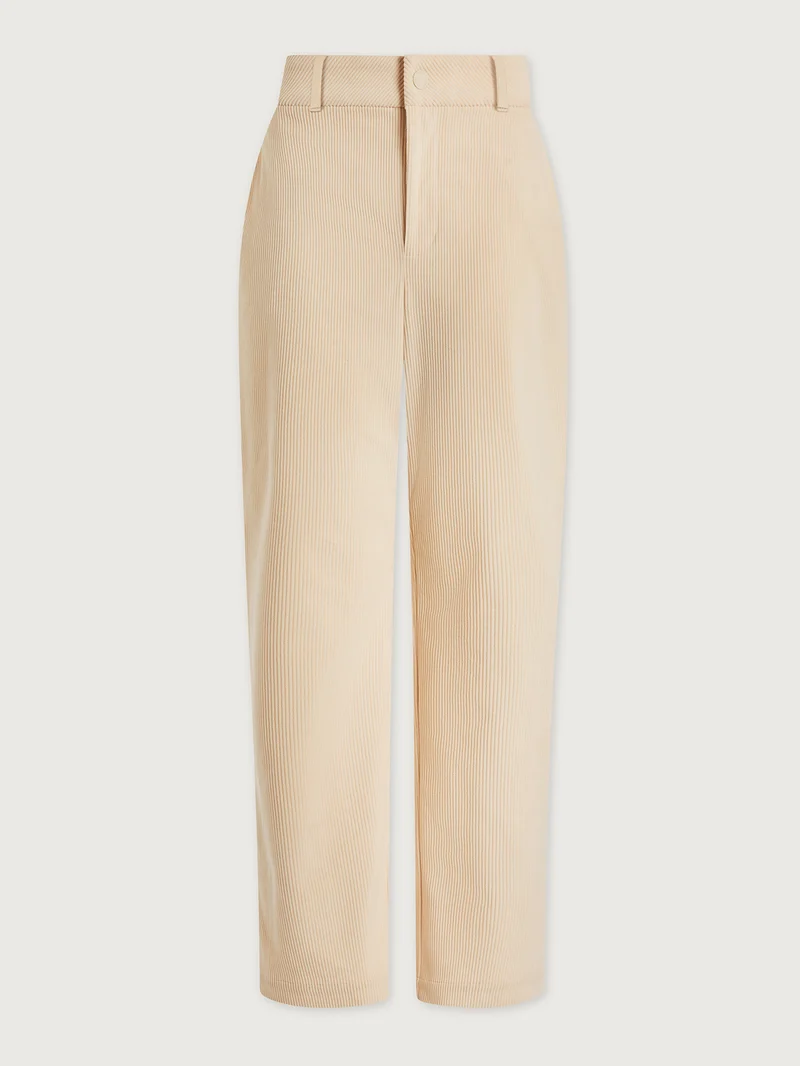 Plush Cord Straight Leg Trouser Long
