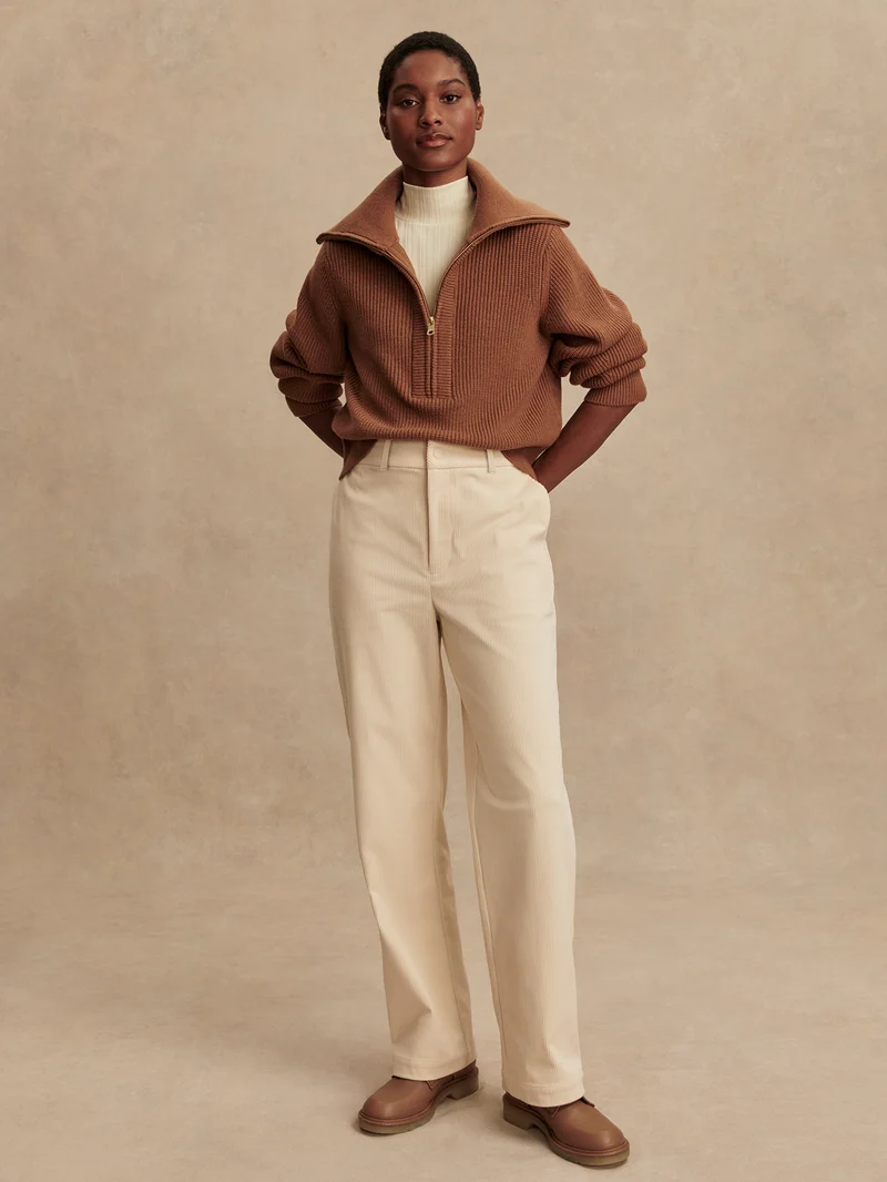 Plush Cord Straight Leg Trouser Regular