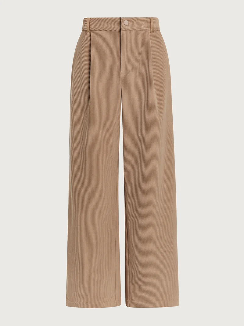 Plush Cord Wide Leg Trouser Long