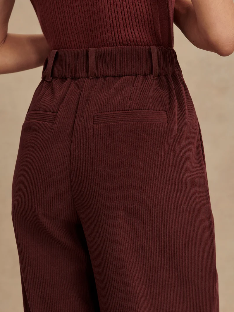 Plush Cord Wide Leg Trouser Regular