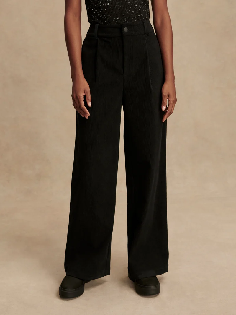 Plush Cord Wide Leg Trouser Regular