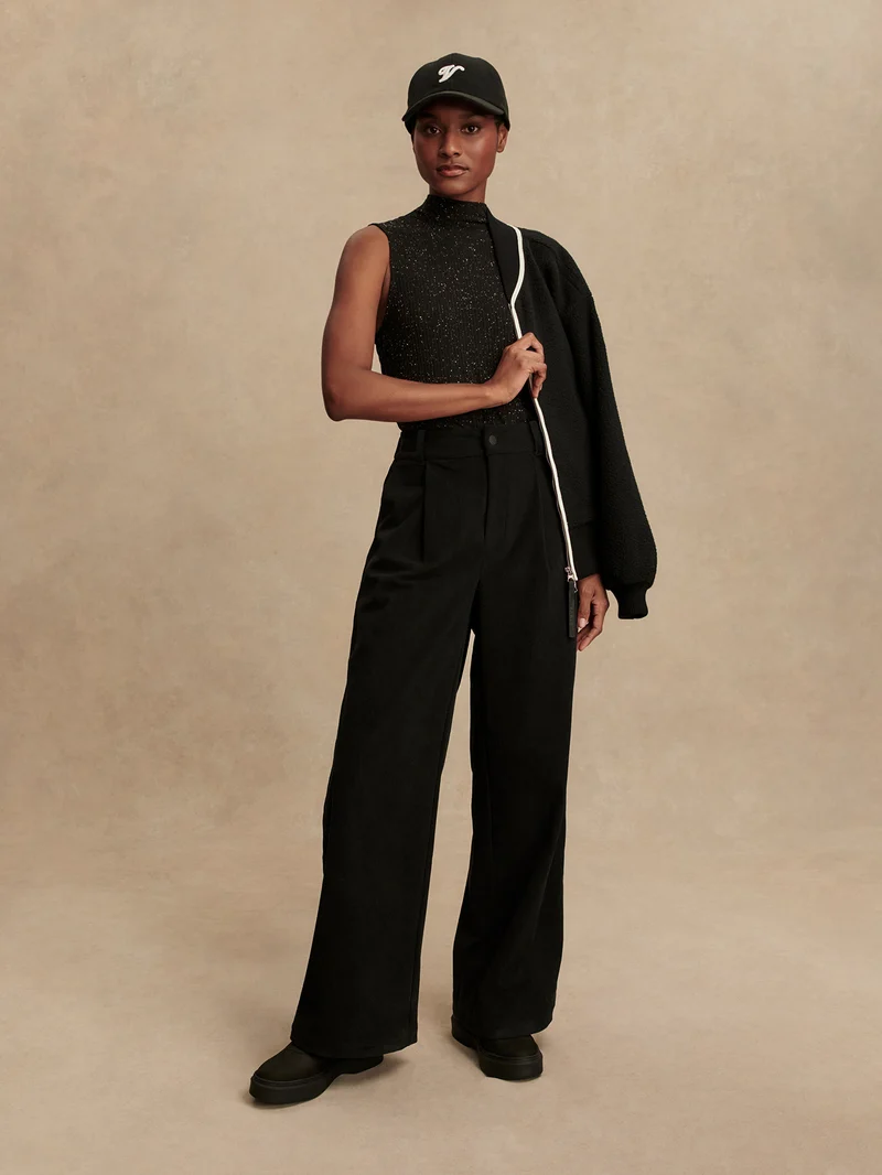 Plush Cord Wide Leg Trouser Regular