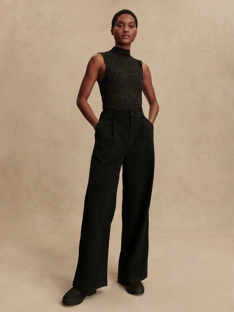 Plush Cord Wide Leg Trouser Regular