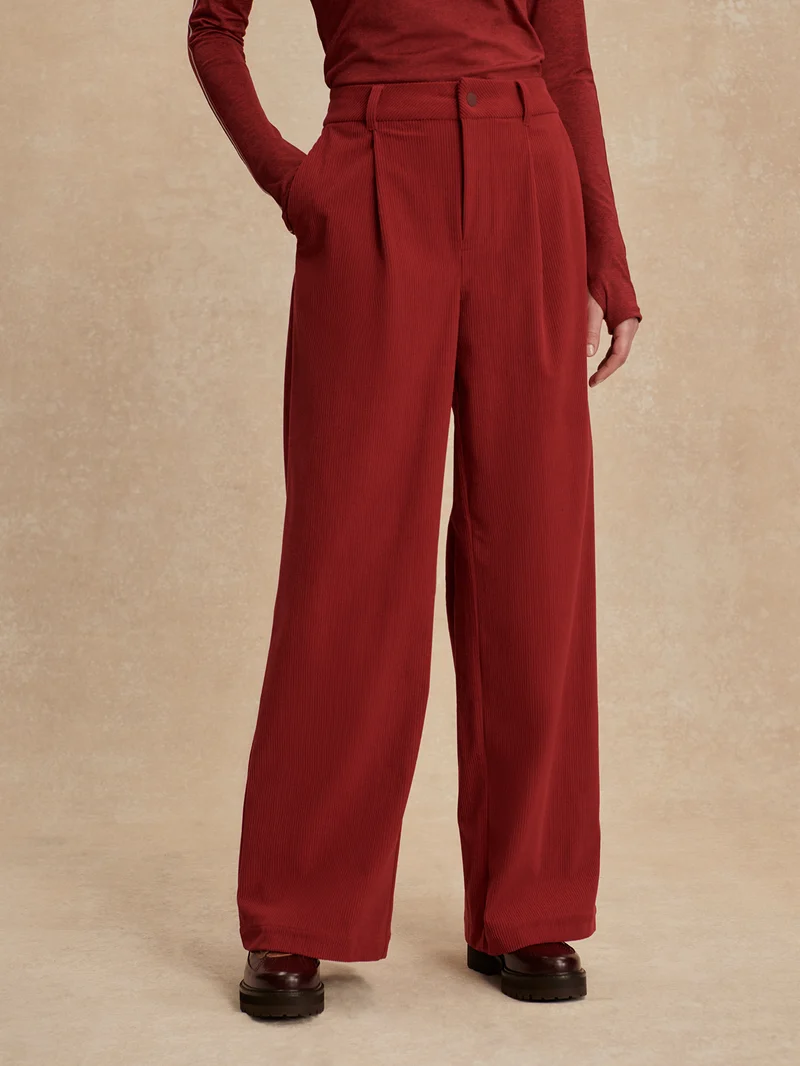 Plush Cord Wide Leg Trouser Regular