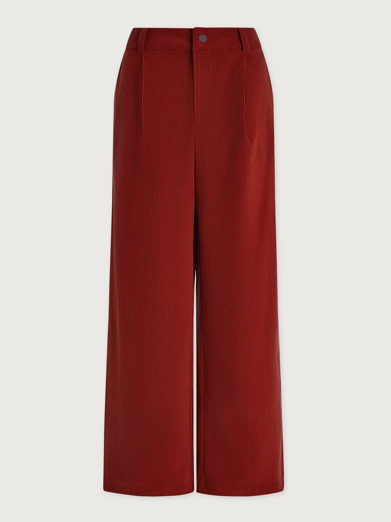 Plush Cord Wide Leg Trouser Regular
