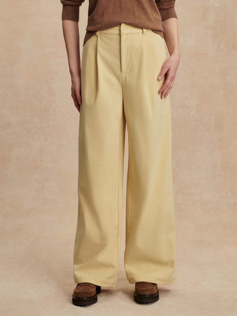 Plush Cord Wide Leg Trouser Regular