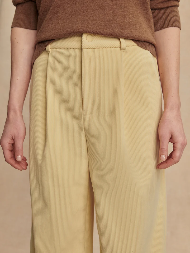 Plush Cord Wide Leg Trouser Regular