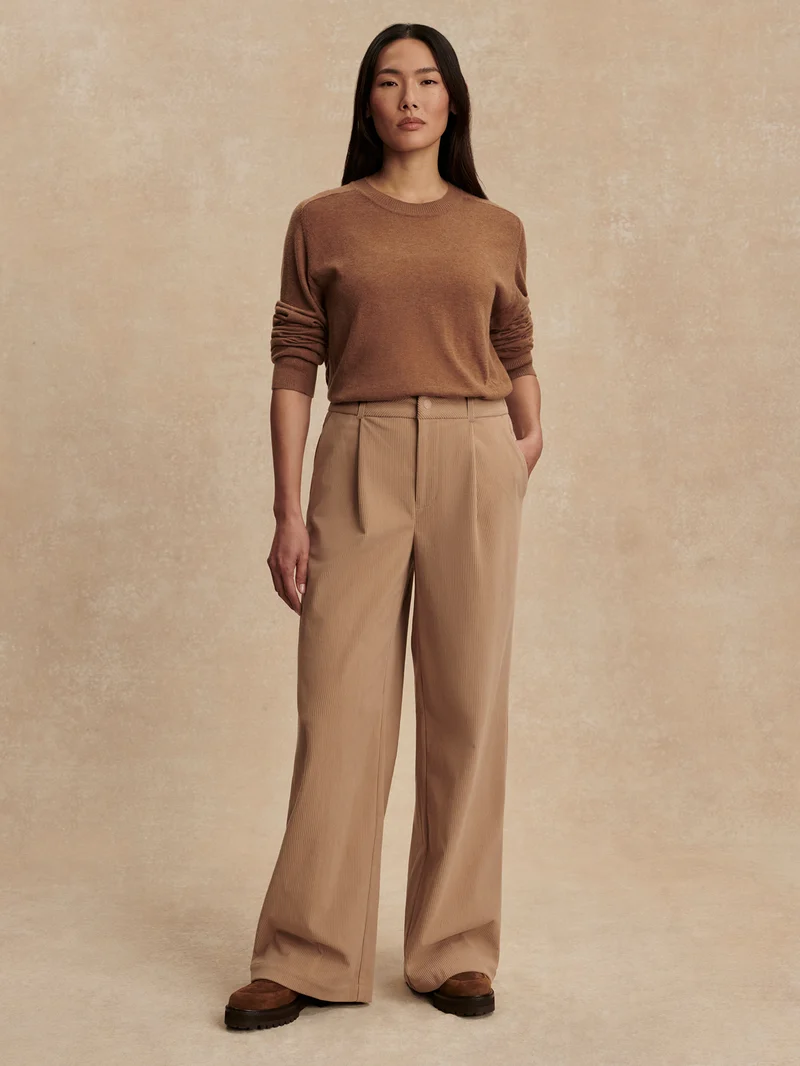 Plush Cord Wide Leg Trouser Regular