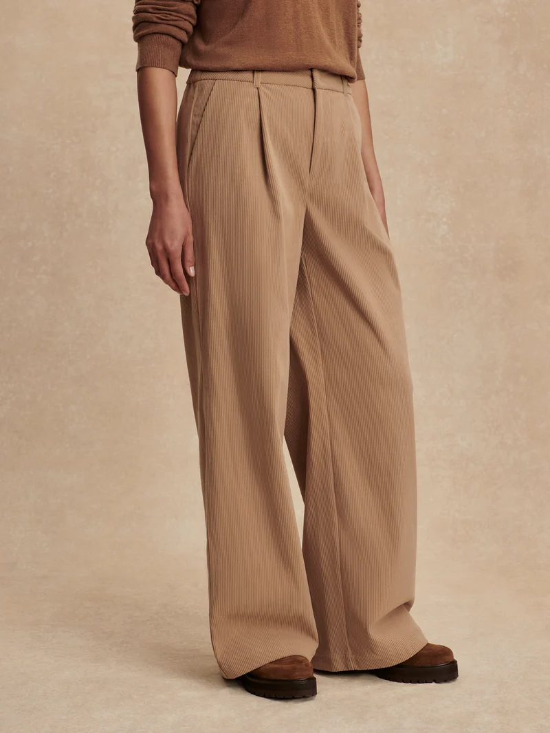 Plush Cord Wide Leg Trouser Regular