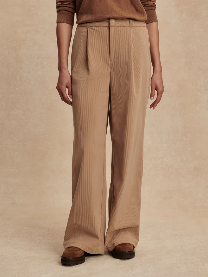 Plush Cord Wide Leg Trouser Regular