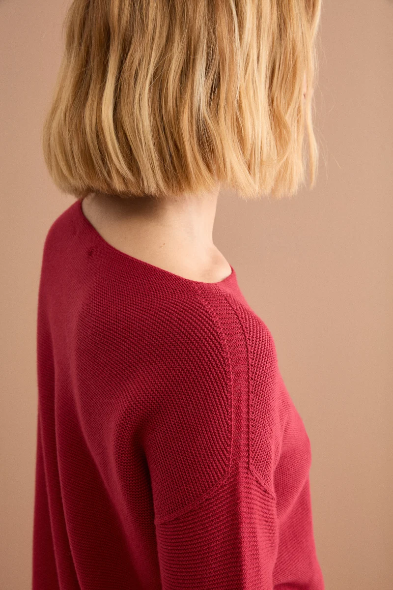 Maglia Links in Cotone con Scollo Barchetta - BORDEAUX