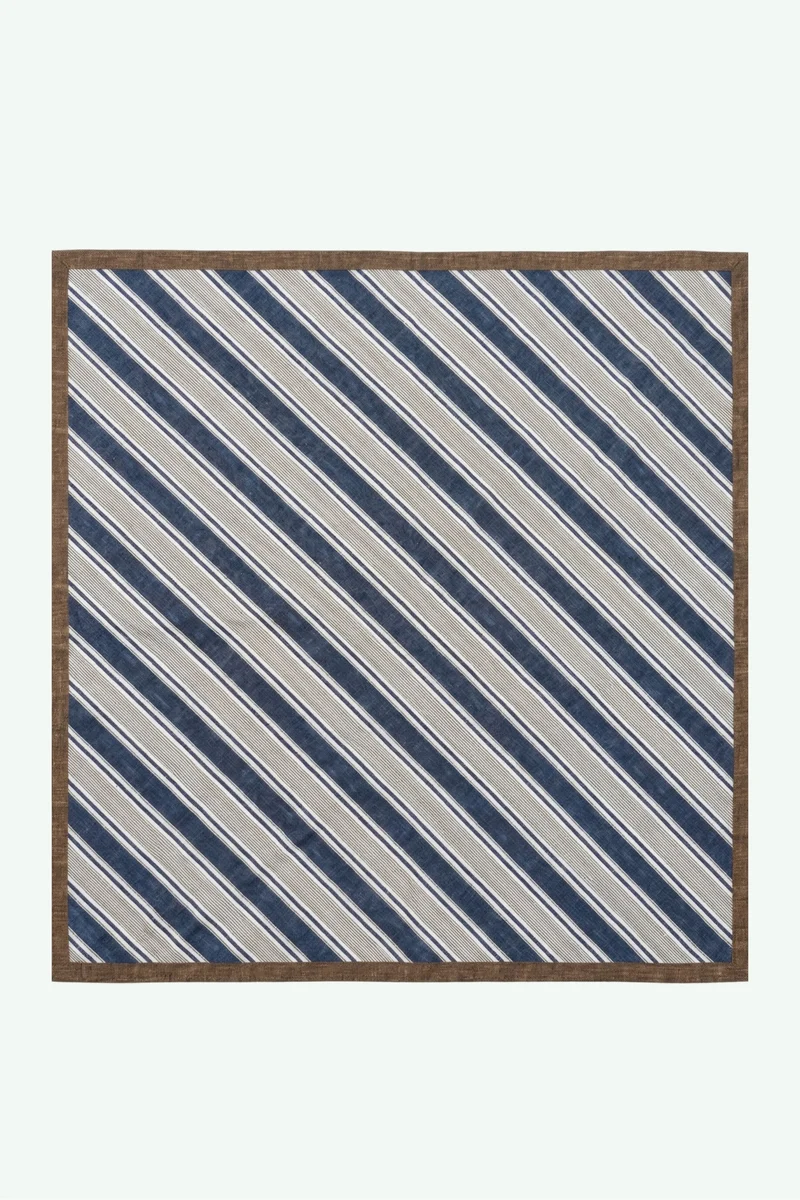 Foulard in Cotone a Righe - RIGATO BLU