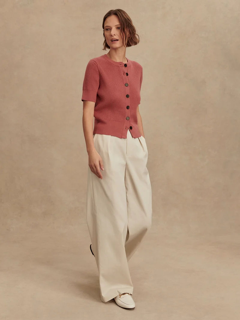 Mid Weight Stretch Wide Leg Trouser Long