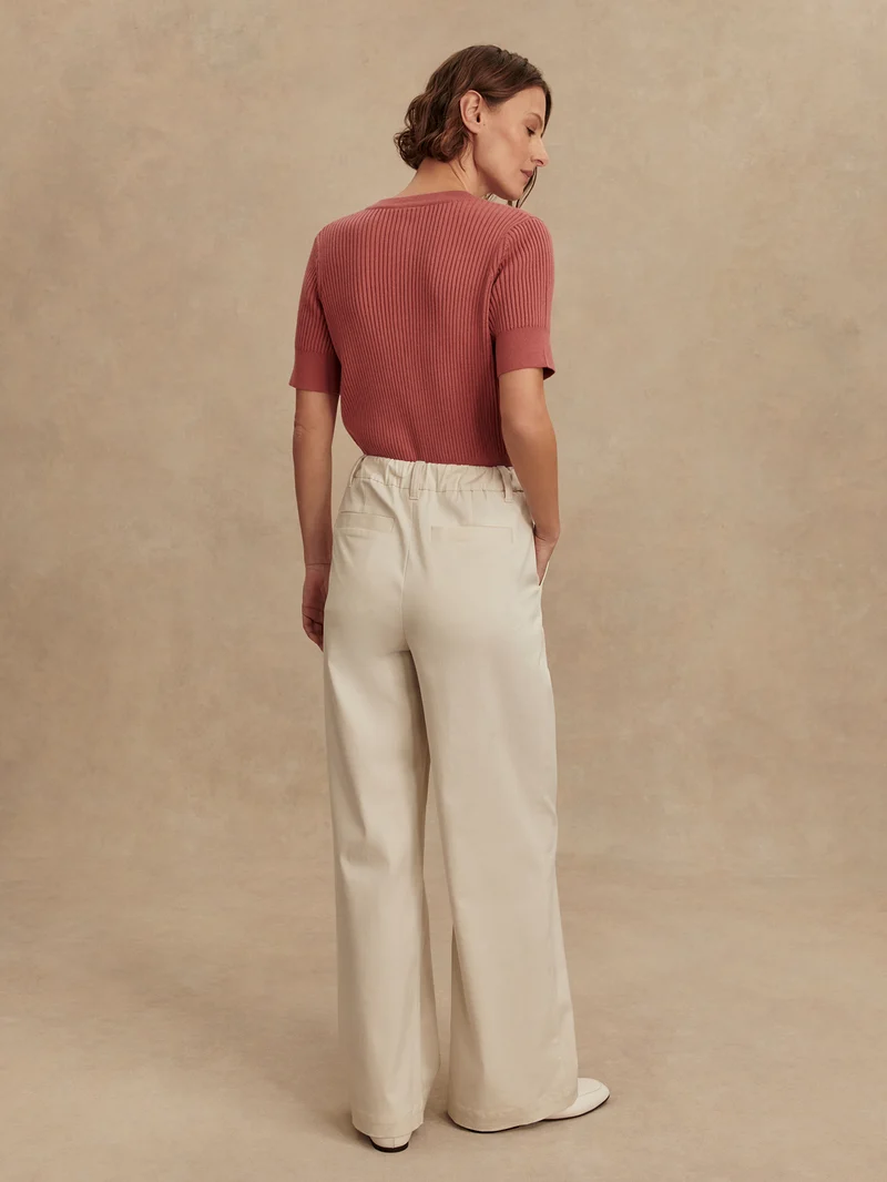 Mid Weight Stretch Wide Leg Trouser Long
