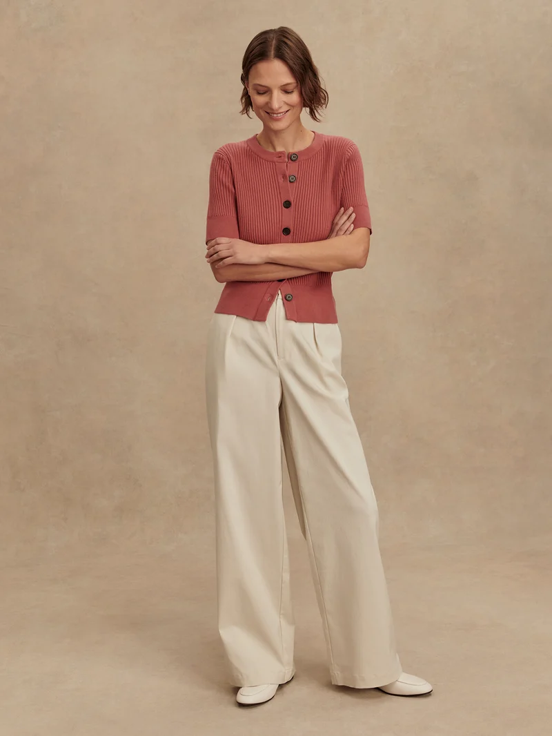 Mid Weight Stretch Wide Leg Trouser Regular