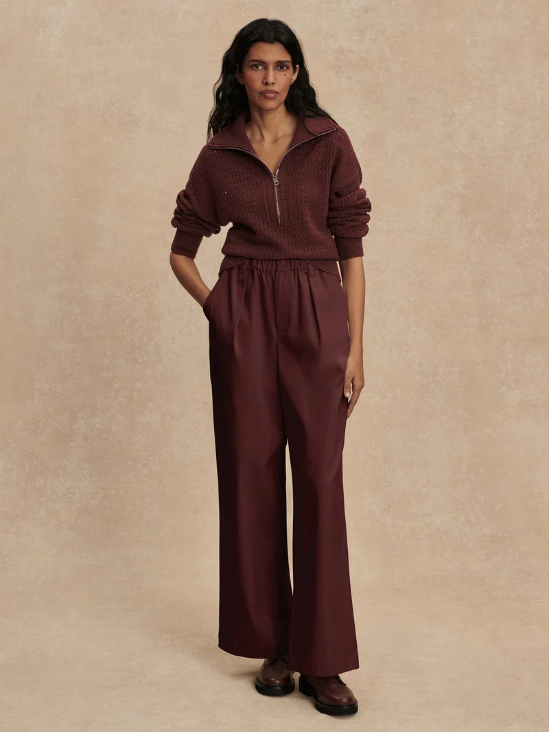 Mid Weight Stretch Wide Leg Trouser Regular