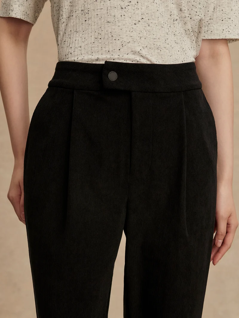 Stretch Needle Cord Tapered Trouser Long