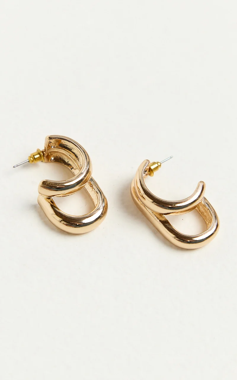 Eileen Earrings - Double Hoop Earrings in Gold