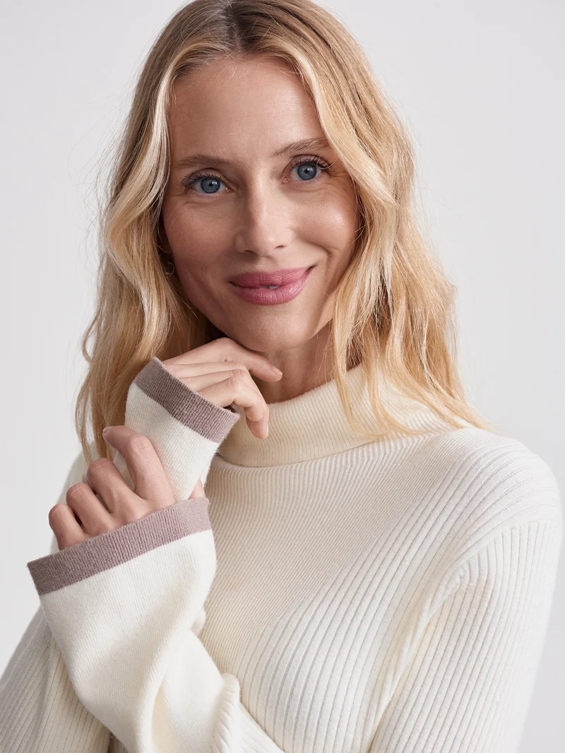 Ravena Rib Knit High Neck Top