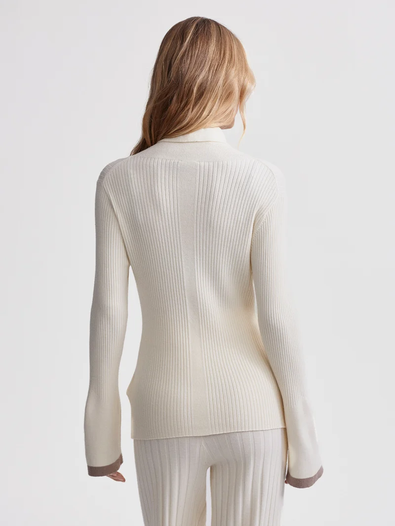 Ravena Rib Knit High Neck Top