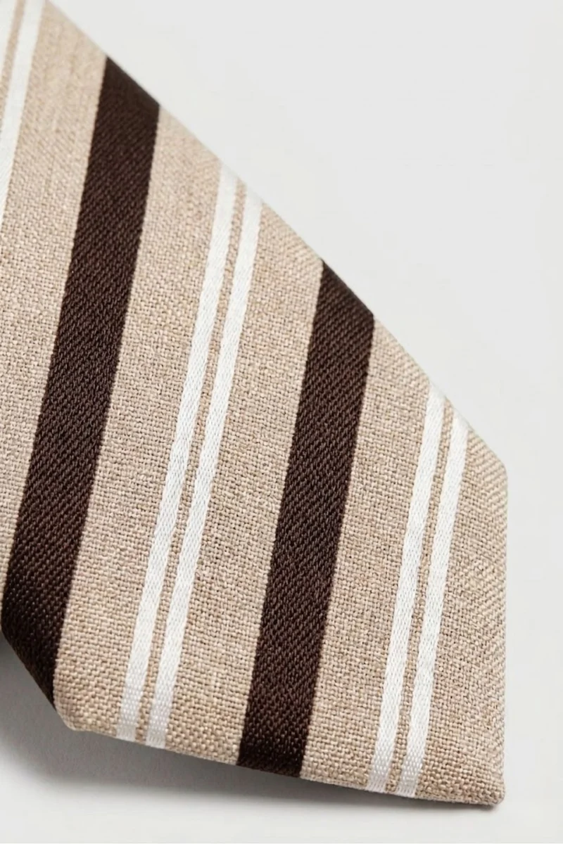Cravatta in Seta a Righe - RIGATO MARRONE/BEIGE