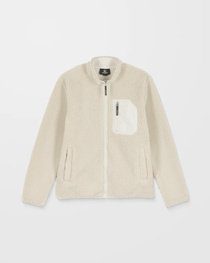 Muzzer Fuzzar Zip-Sherpa-Sweatshirt - Stone