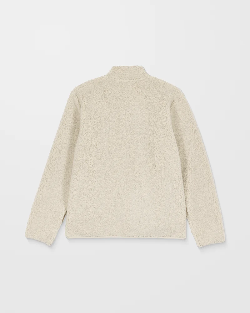 Muzzer Fuzzar Zip-Sherpa-Sweatshirt - Stone