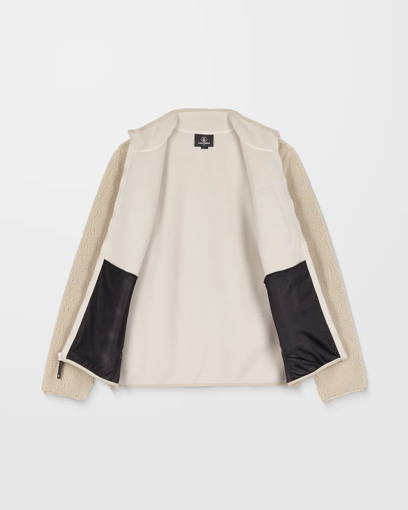 Muzzer Fuzzar Zip-Sherpa-Sweatshirt - Stone