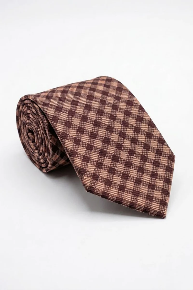 Cravatta Casual in Seta a Quadri - ROSSO QUADRI